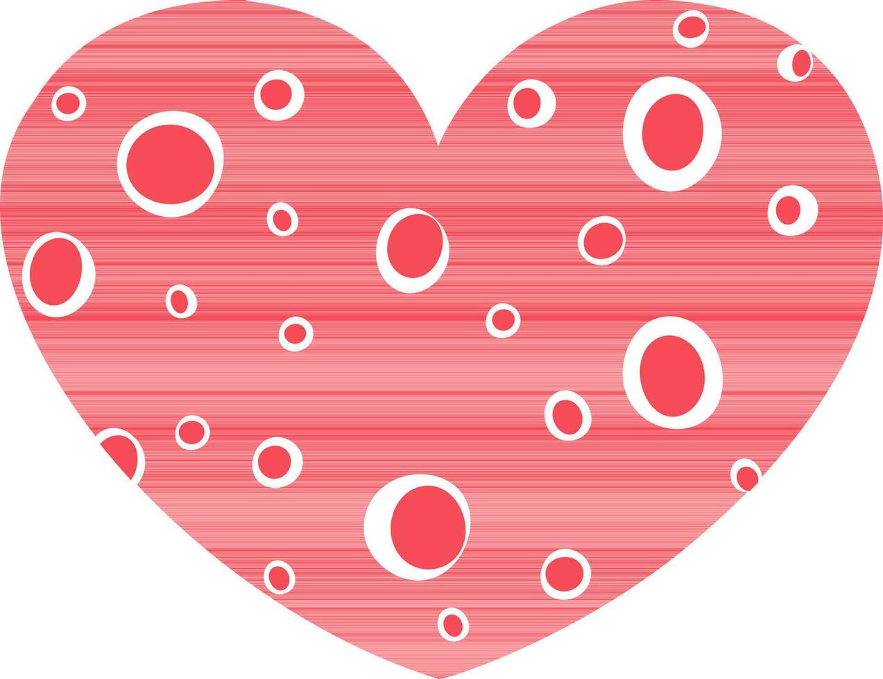 plano estilo Rosa coração com branco círculos. vetor