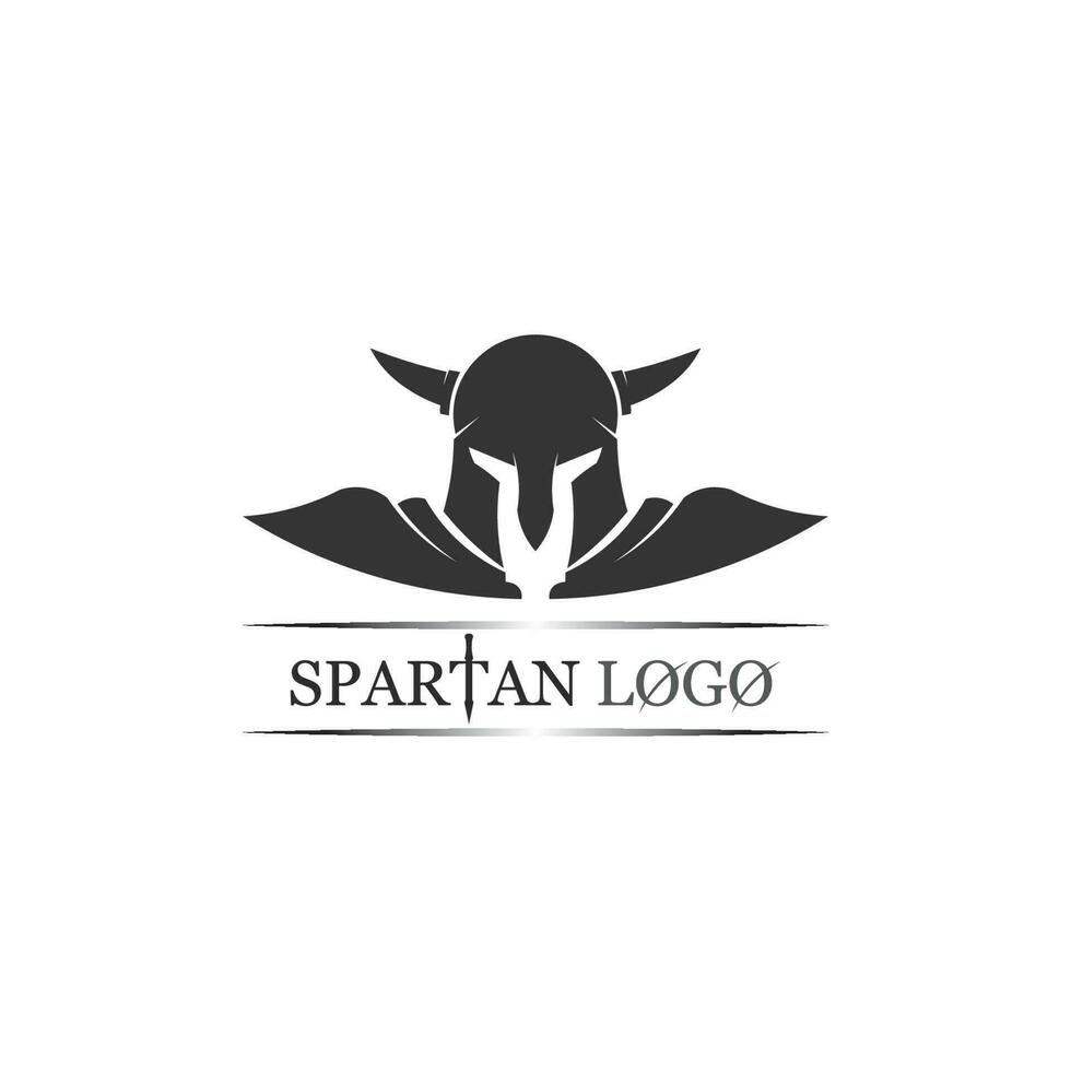 modelo de logotipo de capacete espartano vetor