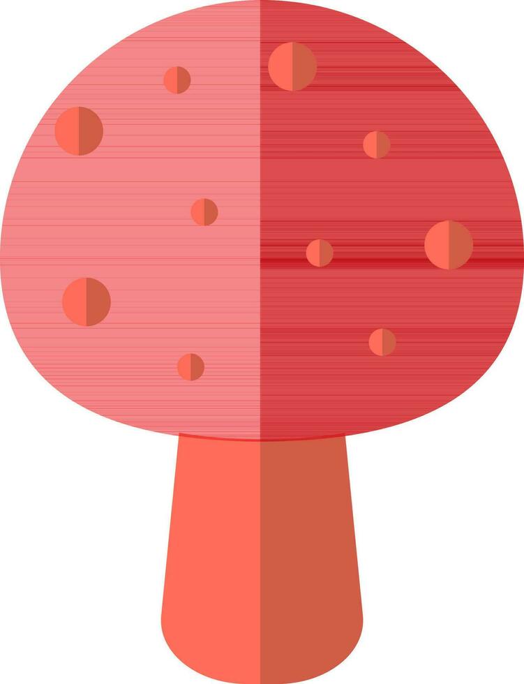 ilustração do uma cogumelo dentro vermelho cor. vetor