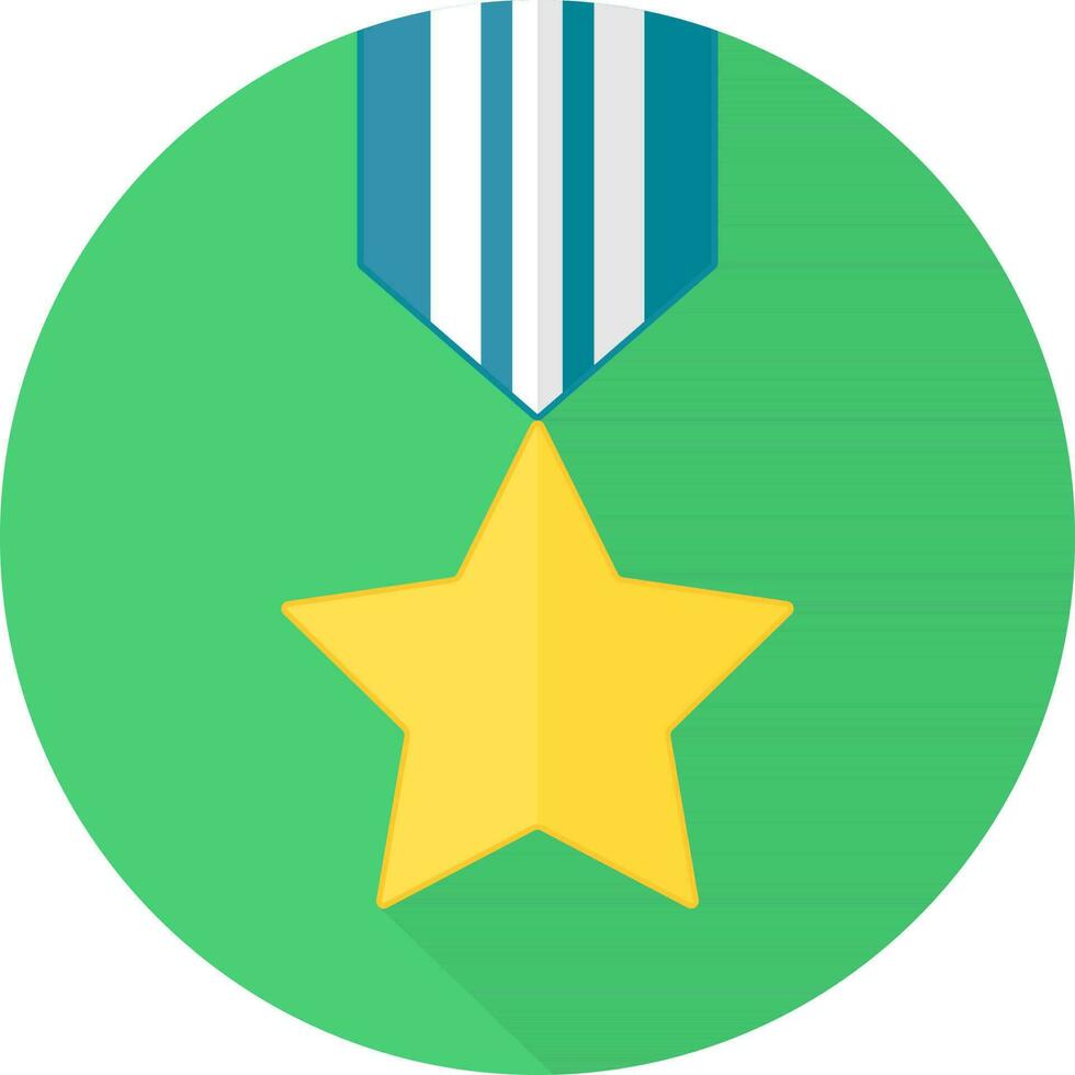 plano estilo Estrela medalha ícone ou símbolo. vetor