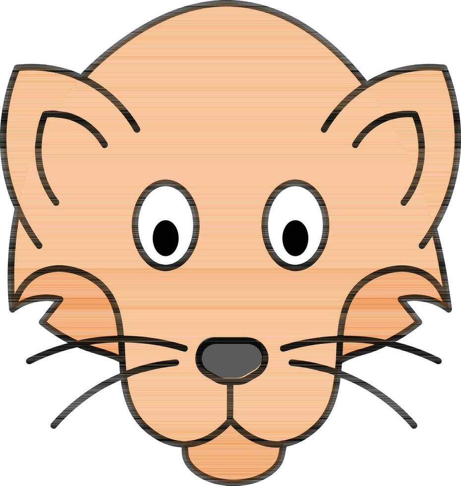 desenho animado tigre face ícone dentro laranja cor. vetor