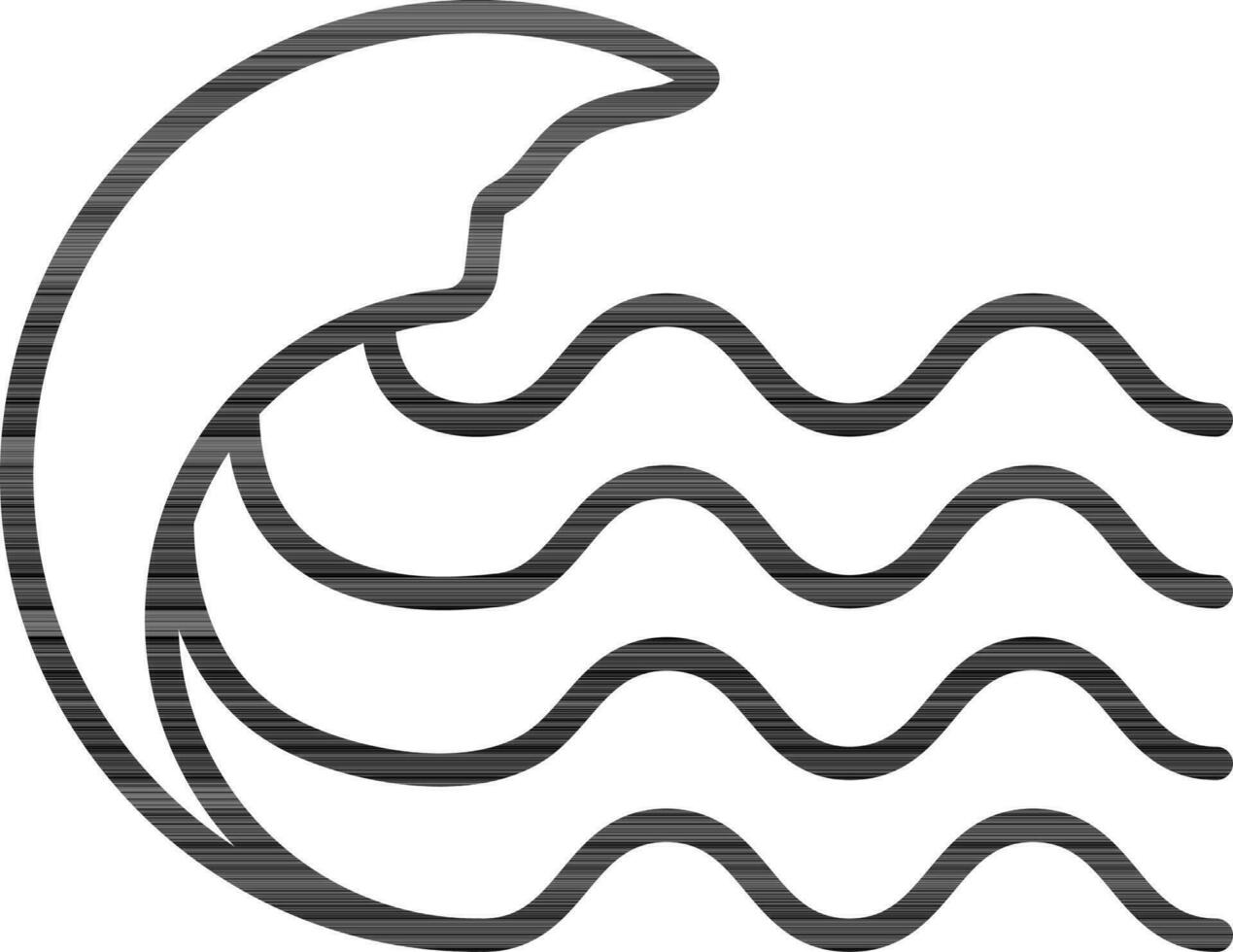 linha arte ilustração do tsunami ícone. vetor