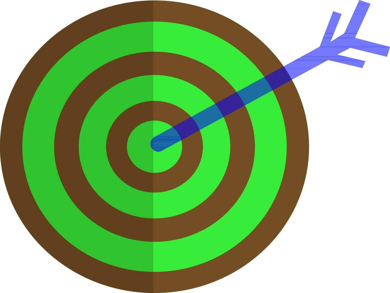 azul alvo seta com alvo dentro verde e Castanho cor. vetor