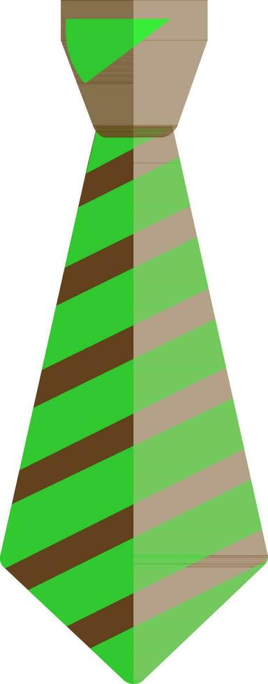 plano estilo gravata dentro verde e Castanho cor. vetor