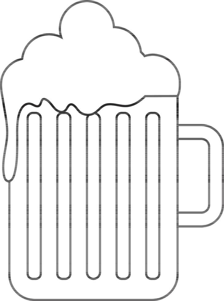 Preto linha arte ilustração do uma Cerveja caneca ícone. vetor