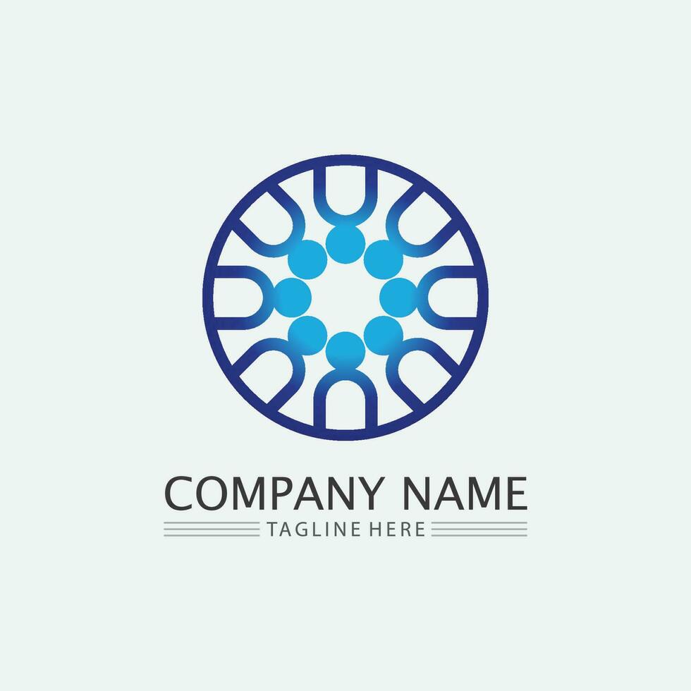 logotipo de pessoas, equipe, sucesso de pessoas, trabalho, grupo e comunidade, vetor de logotipo de empresa e empresa de grupo e cuidados de design, ícone de família logotipo de sucesso