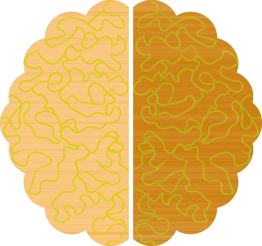 isolado cérebro dentro laranja e verde cor. vetor