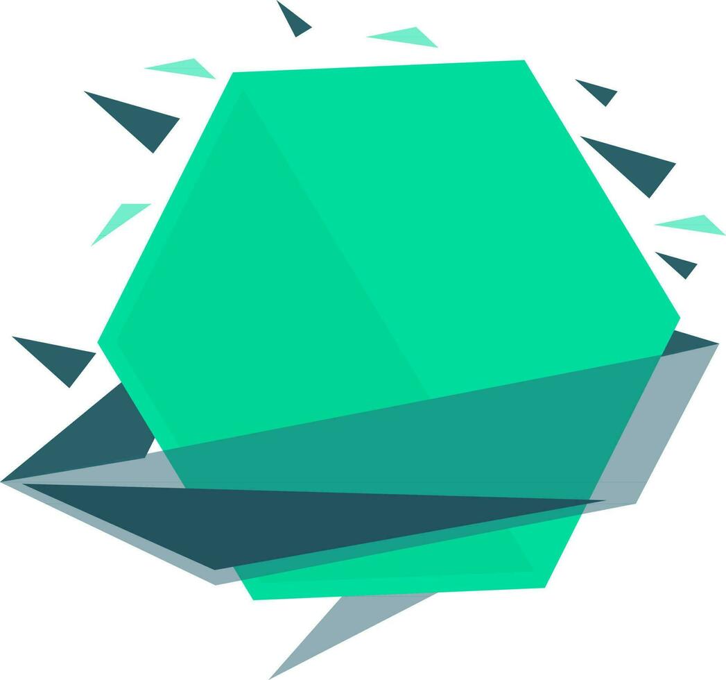 hexagonal forma tag ou fita dentro verde cor. vetor