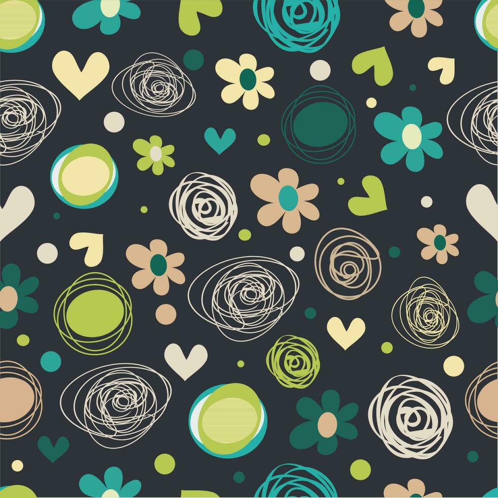 decorativo floral elemento em Preto abstrato fundo. vetor