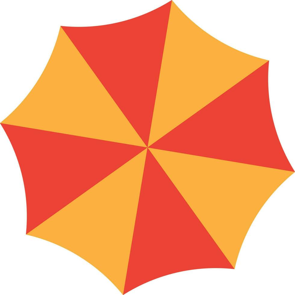 plano ilustração do uma amarelo e laranja guarda-chuva. vetor