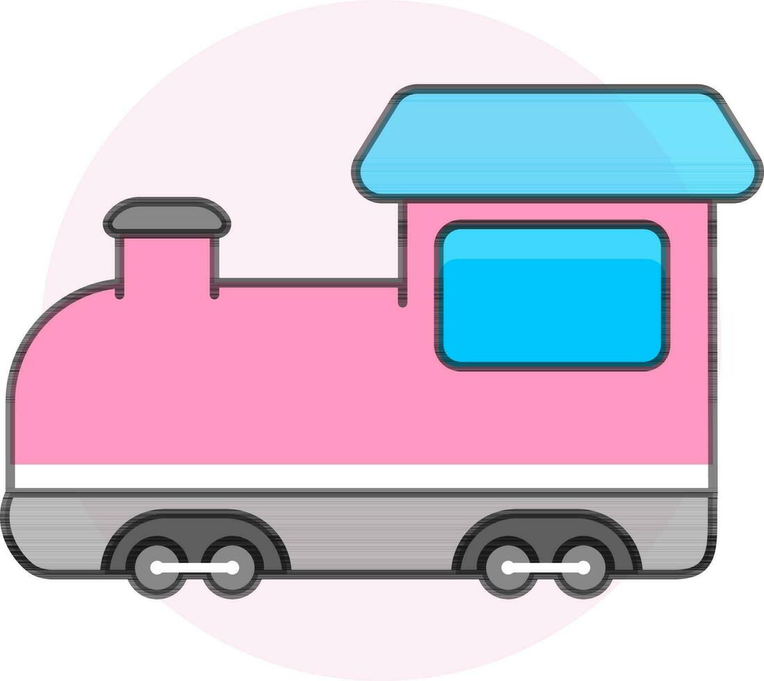 ilustração do trem ícone dentro Rosa e azul cor. vetor