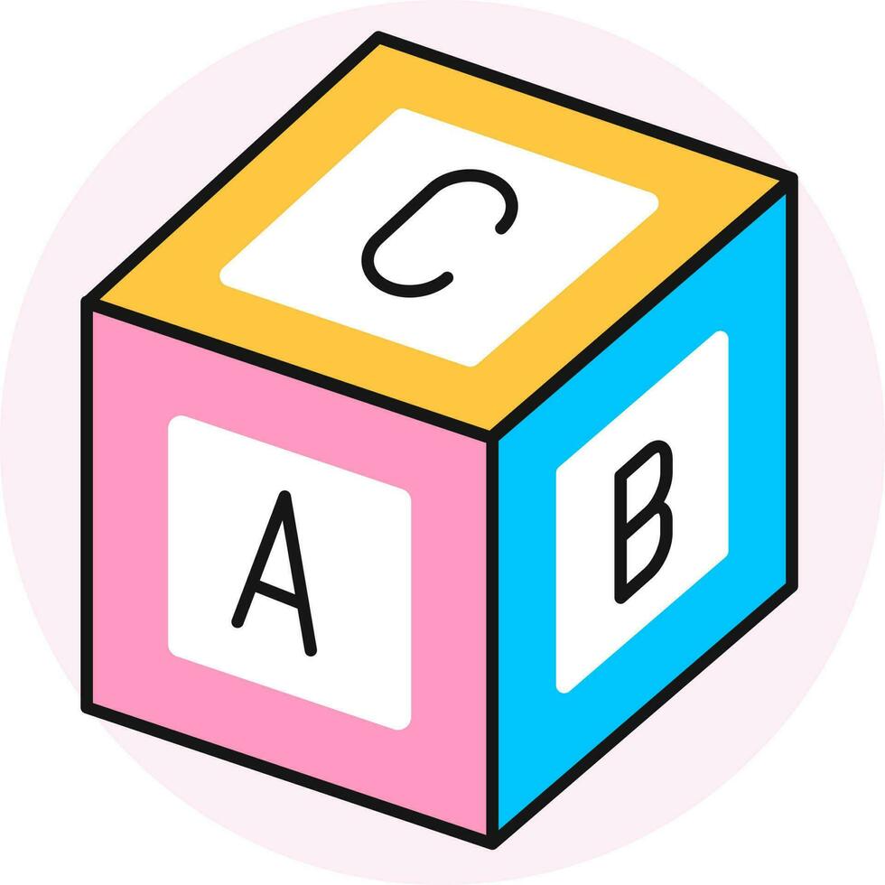 vetor ilustração do colorida abc carta cubo ícone.