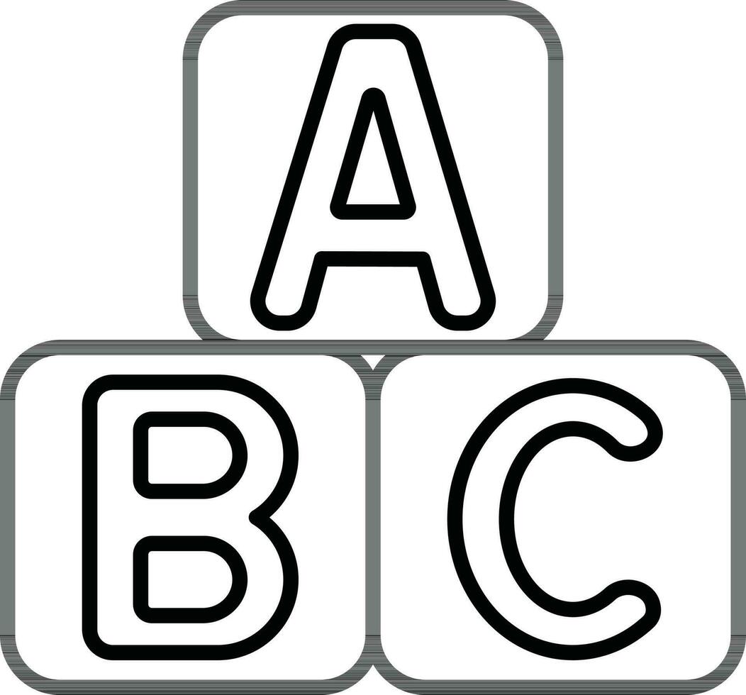 linha arte ilustração do abc quadra cubo ícone. vetor