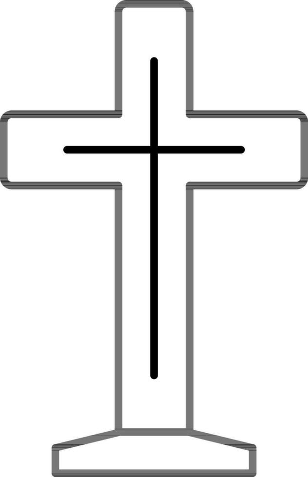 cristão Cruz ícone dentro Preto linha arte. vetor