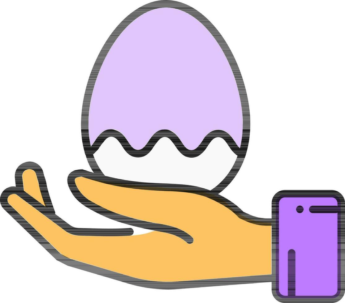 humano mão segurando ovo ícone dentro plano estilo. vetor