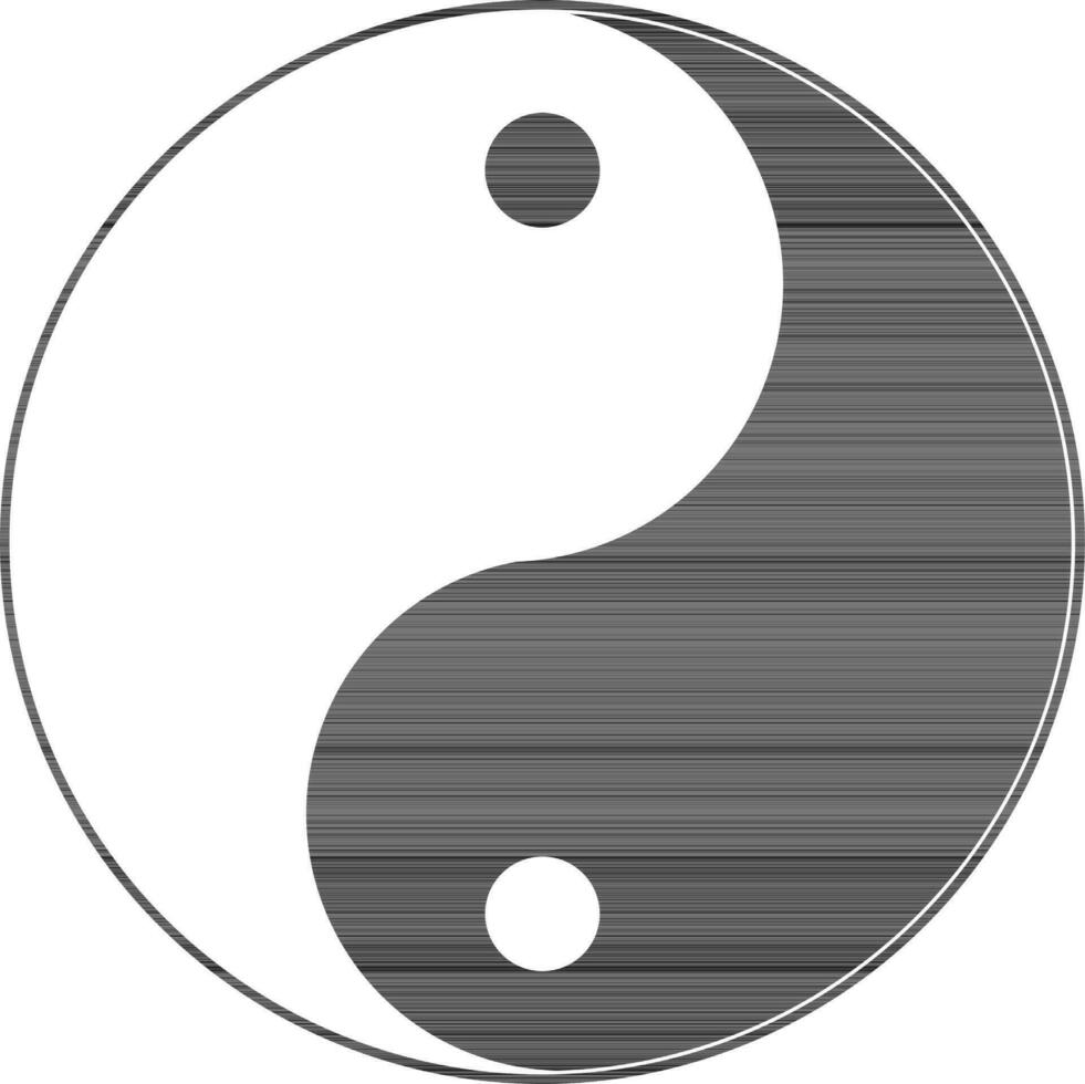 yin e yang ícone dentro glifo estilo. vetor