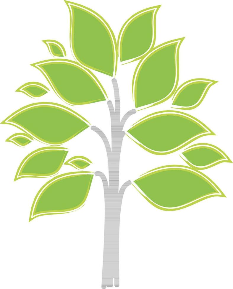 plano ilustração do verde árvore. vetor