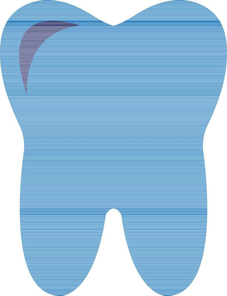 plano estilo azul dente ícone em branco fundo. vetor