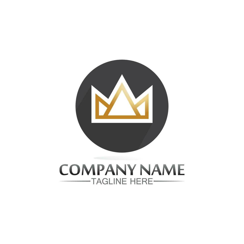 logotipo da coroa logotipo do rei logotipo da rainha, princesa, modelo vetorial ícone ilustração design imperial, real e bem-sucedido logotipo empresarial vetor