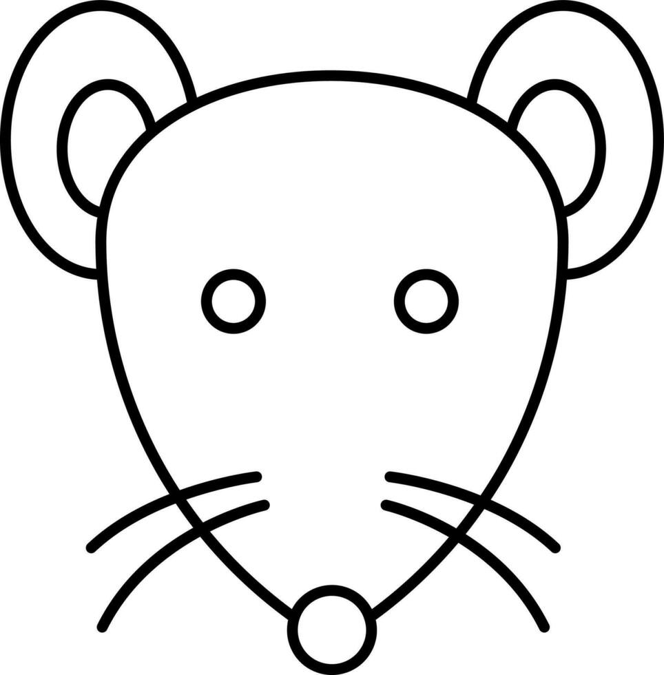 rato face ícone dentro Preto linha arte. vetor