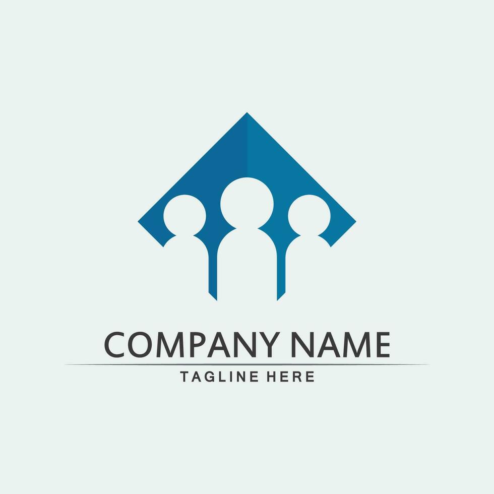 comunidade logo pessoas trabalham em equipe e negócios vetor logotipo e grupo de design família