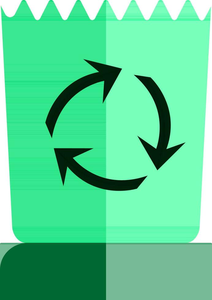 plano estilo reciclar dentro verde e Preto cor. vetor