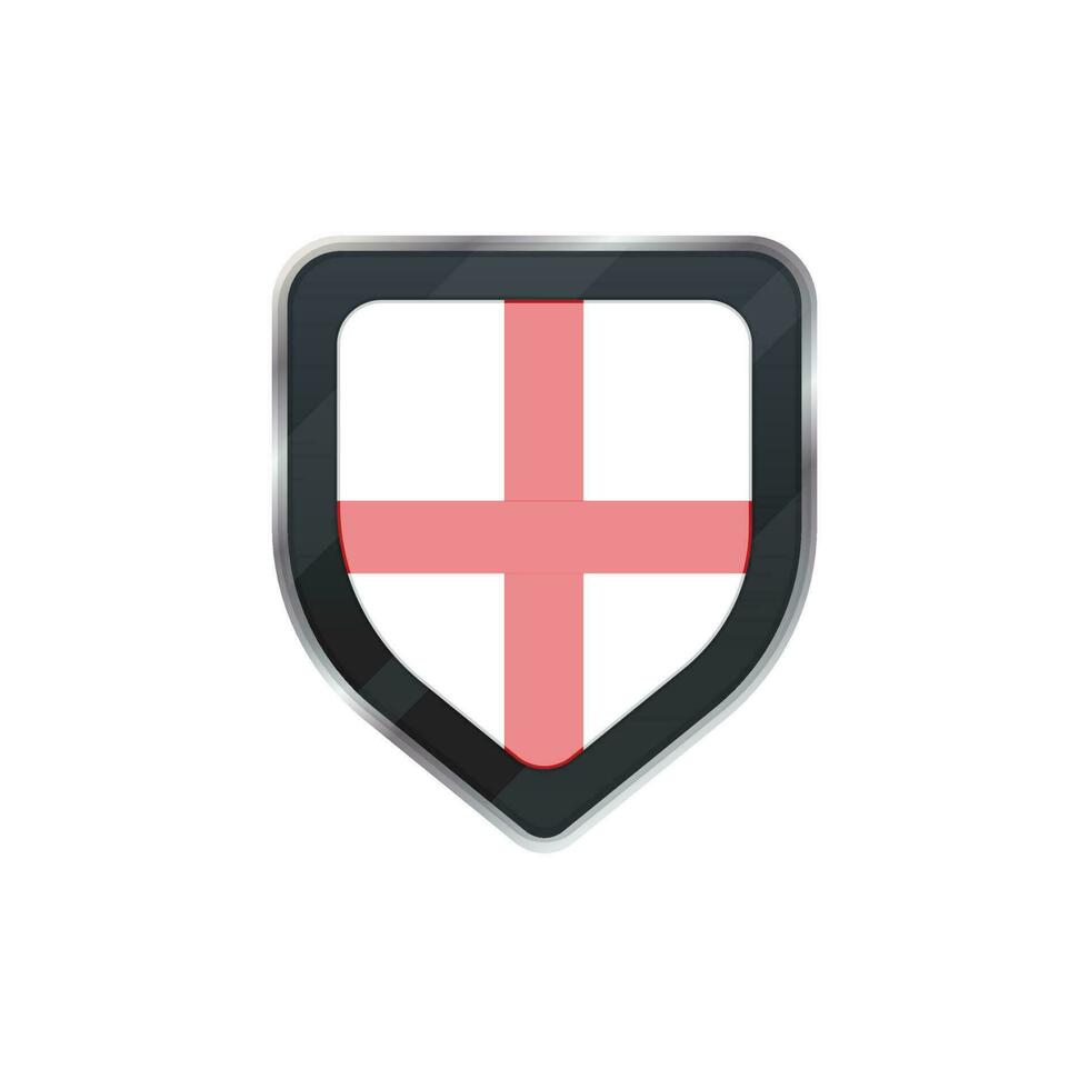 cinzento escudo do branco e vermelho Inglaterra bandeira. vetor