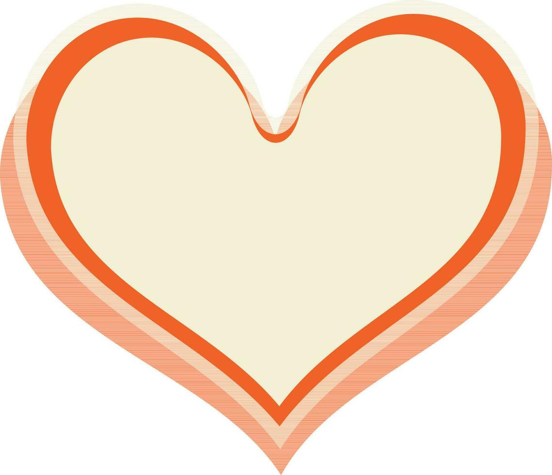 plano estilo ilustração do uma laranja coração. vetor