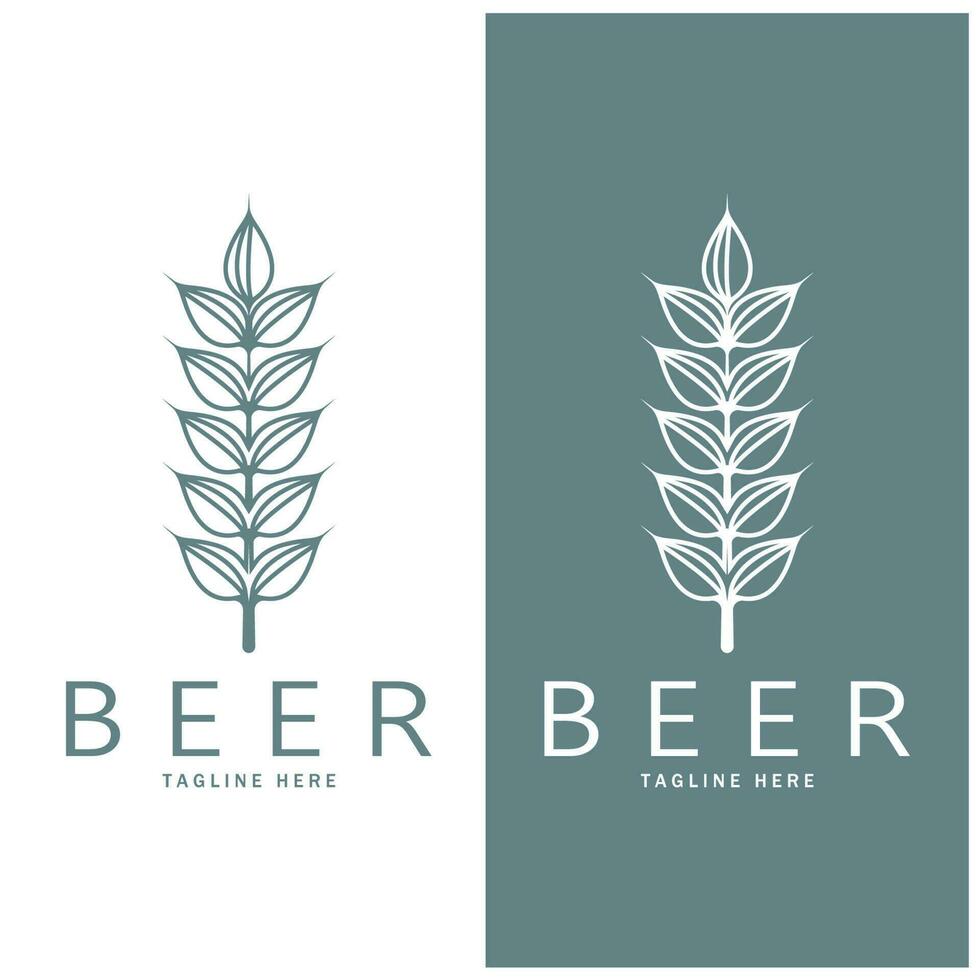 Cerveja logotipo modelo com vintage construir trigo.para distintivo, emblema, malte, cerveja empresa,bar,alcoólatra beber vetor