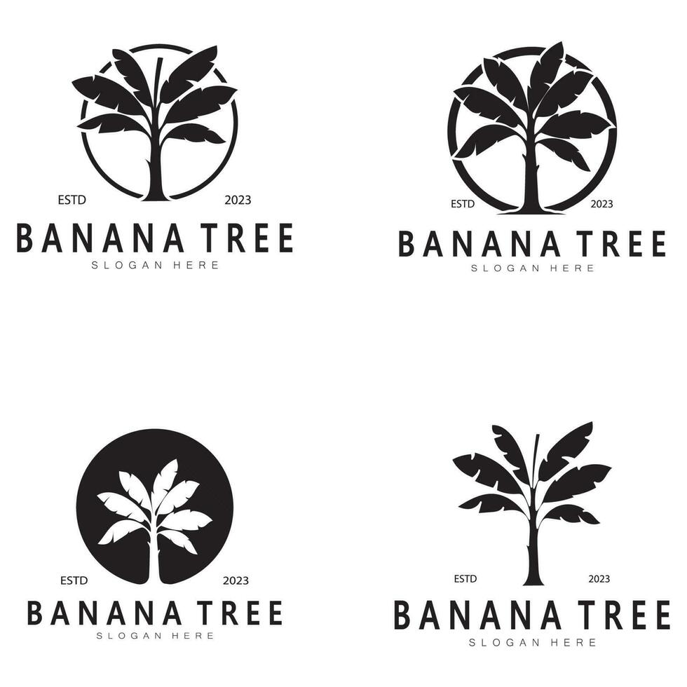 simples silhueta banana árvore logotipo. plano Projeto vetor