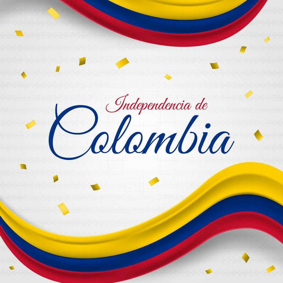 Colômbia independência dia cumprimento fundo com tradicional padrões vetor