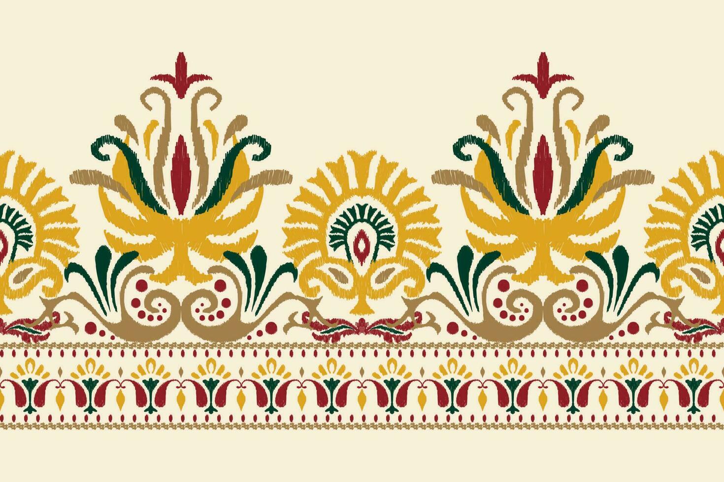 ikat floral paisley bordado em branco plano de fundo.ikat étnico oriental padronizar tradicional.asteca estilo abstrato vetor ilustração.design para textura,tecido,vestuário,embrulho,decoração,canga,cachecol