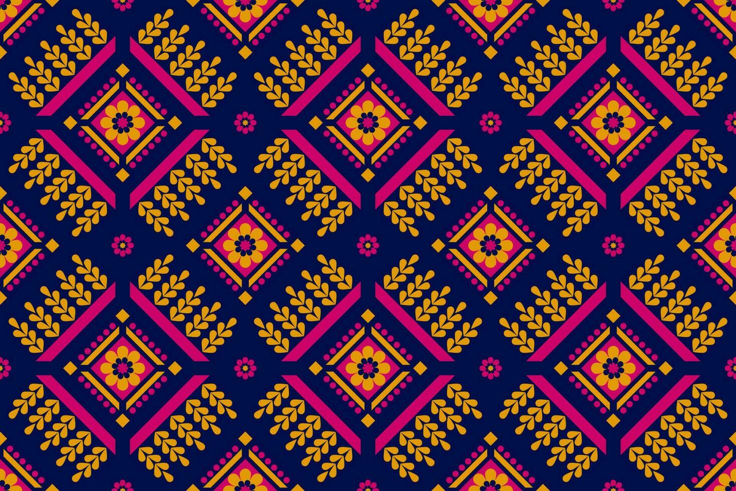 tecido mexicano estilo. geométrico étnico flor desatado padronizar tradicional. asteca tribal enfeite imprimir. vetor