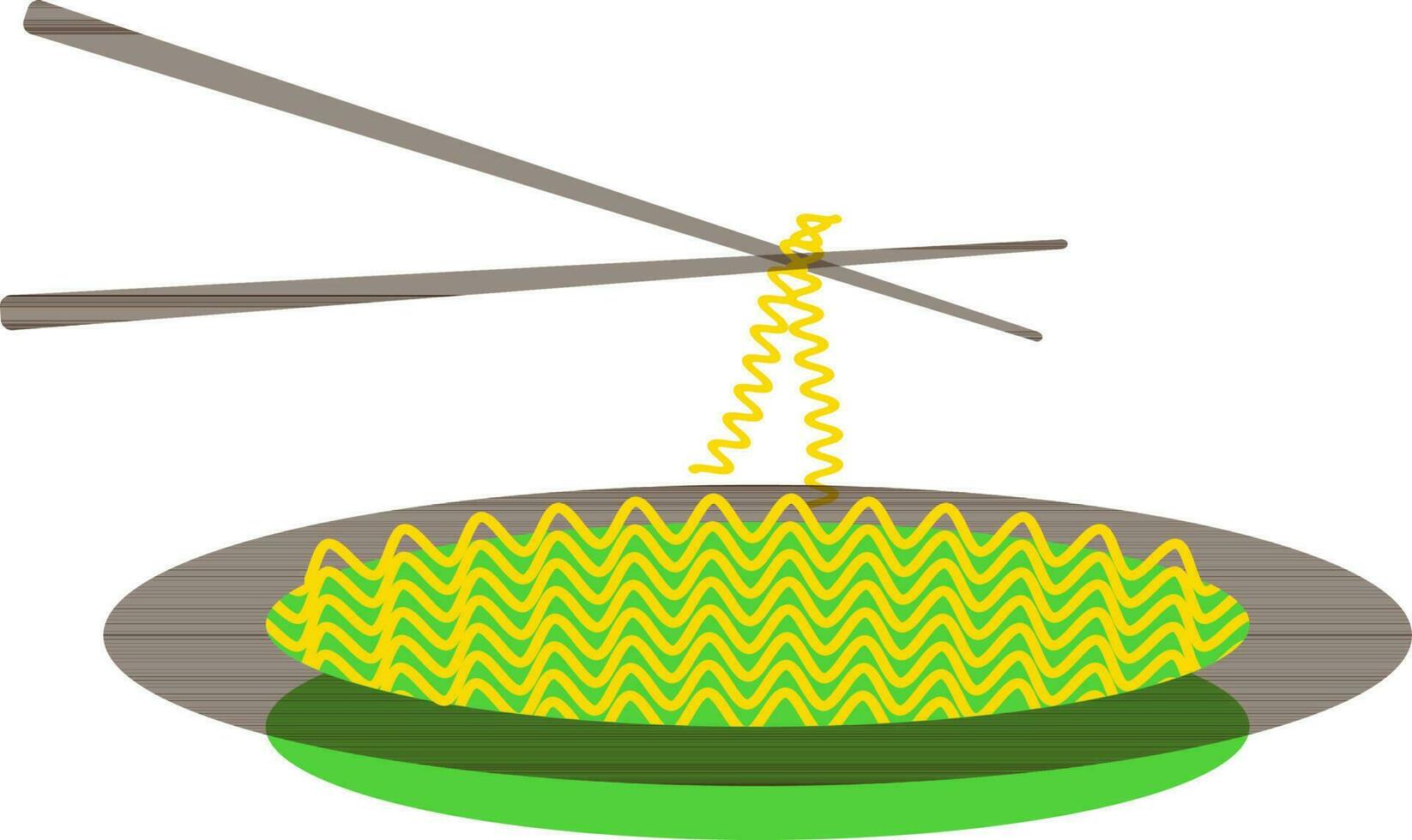 verde tigela Macarrão ícone com pauzinhos. vetor