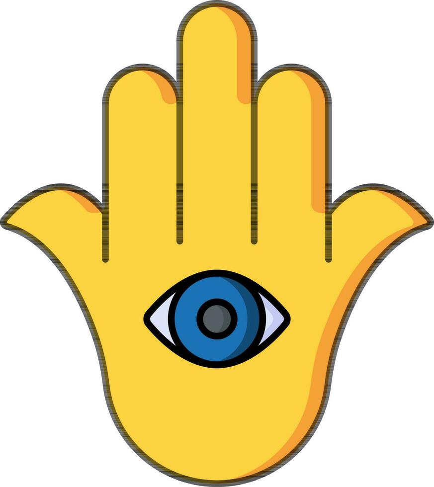 hamsa ícone dentro amarelo e azul cor. vetor