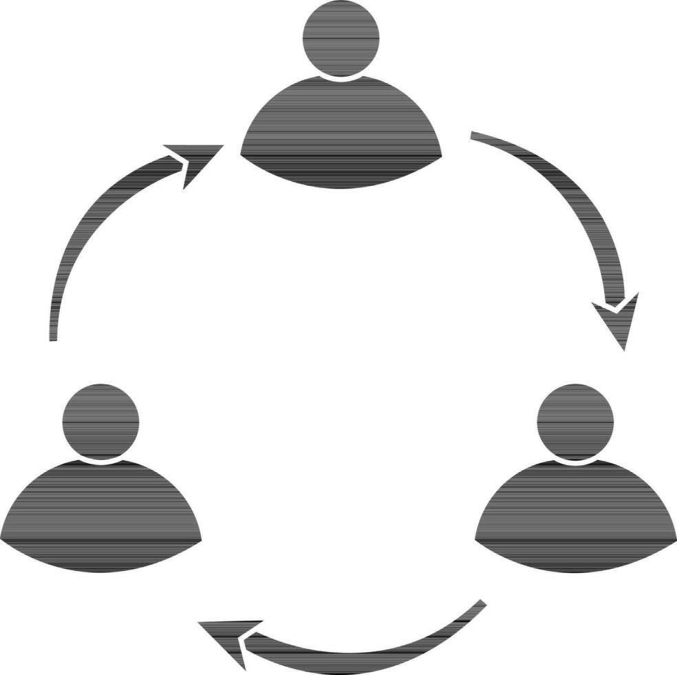 circular estilo do pessoas conectado dentro silhueta. vetor