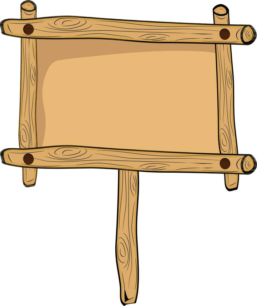 ilustração do de madeira placa borda. vetor