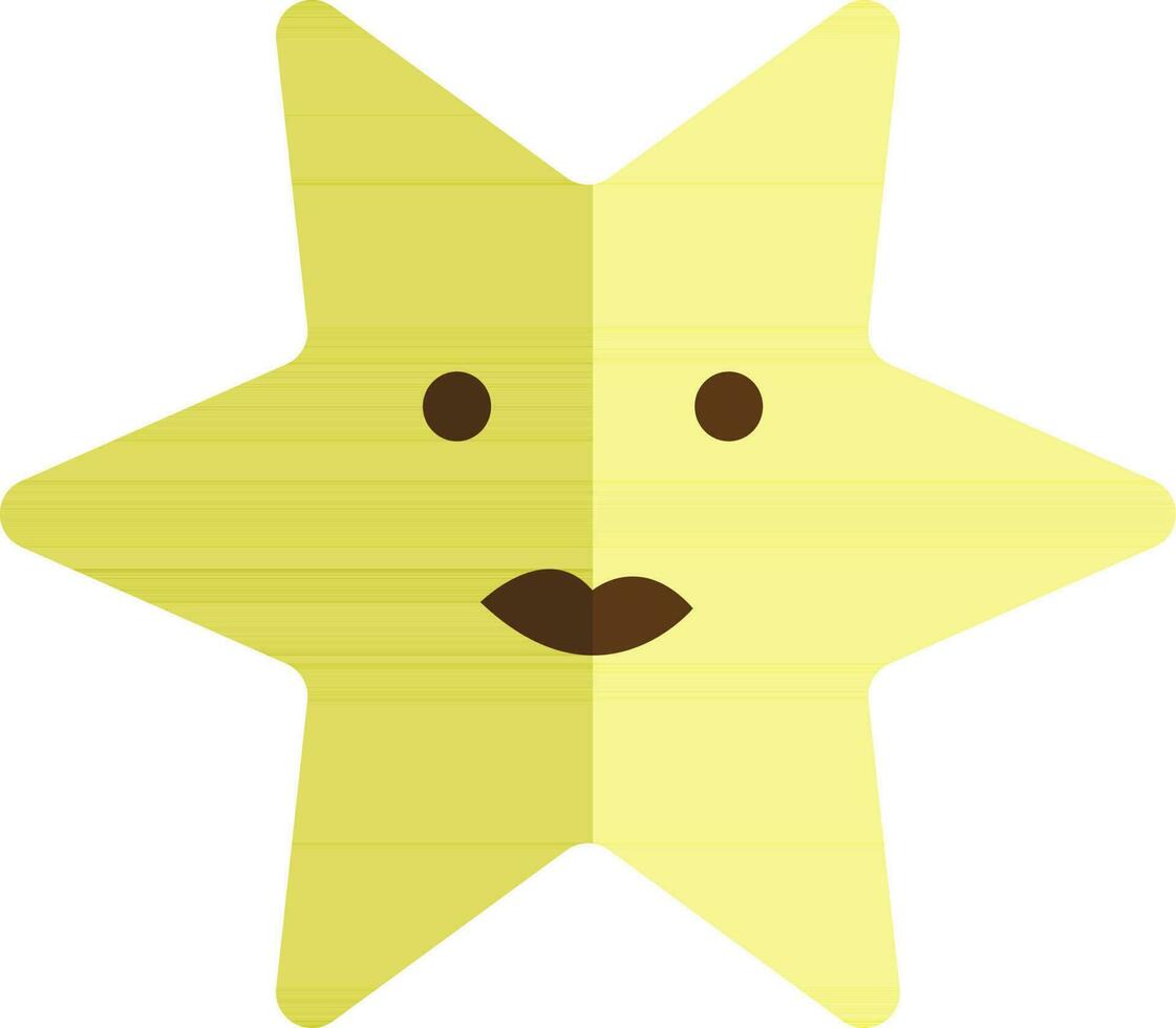 personagem do estrelas do mar dentro amarelo e Castanho cor. vetor