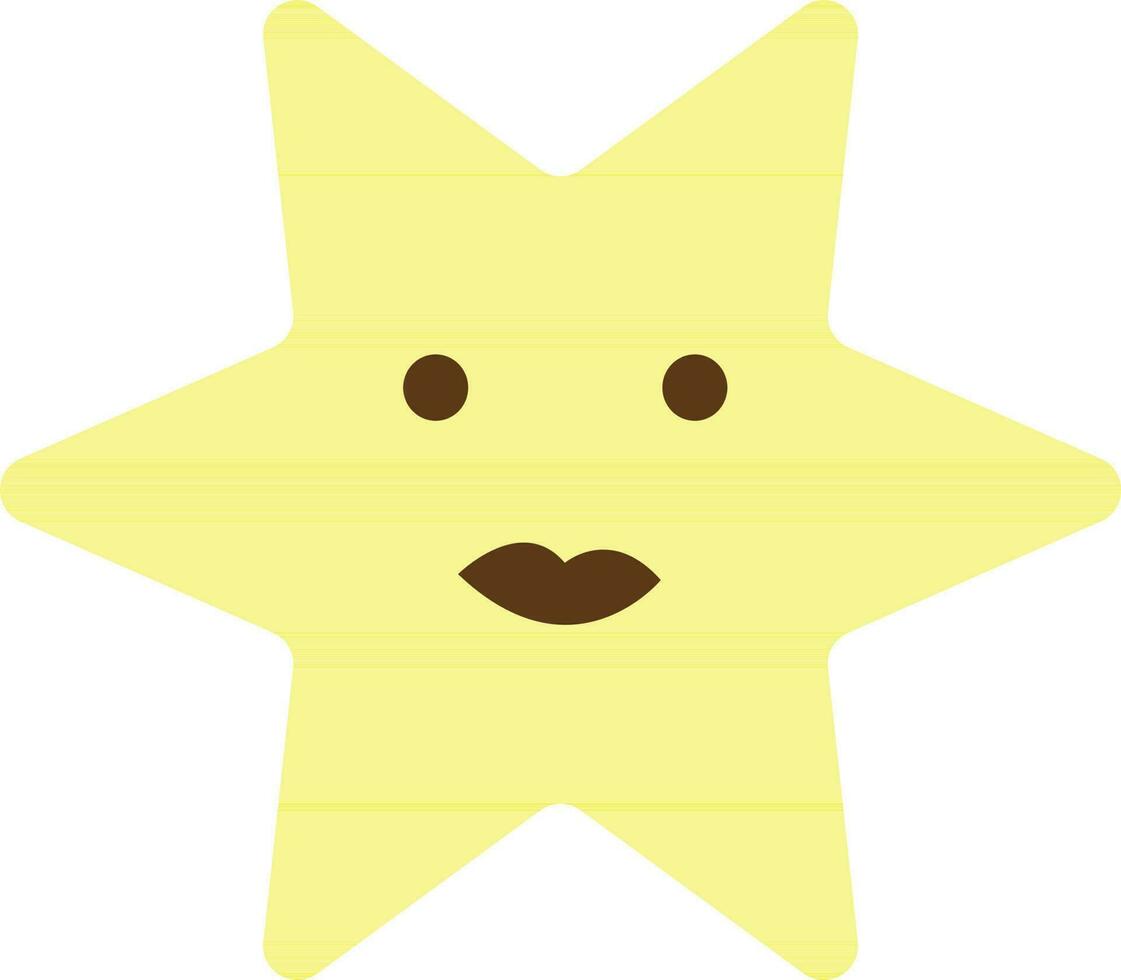 personagem do estrelas do mar dentro amarelo e Castanho cor. vetor