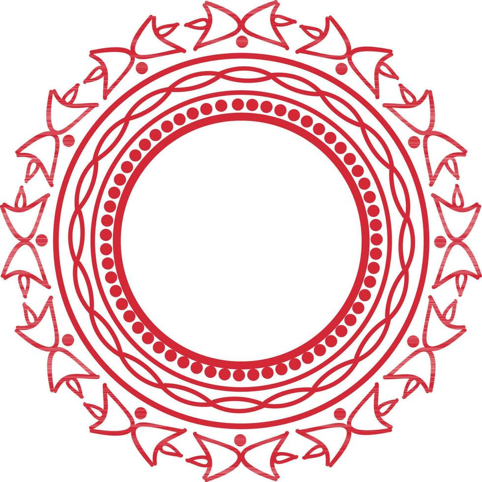 ornamental quadro, Armação dentro círculo forma. vetor