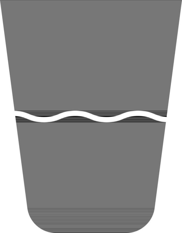 Preto e branco ilustração do água vidro ícone. vetor