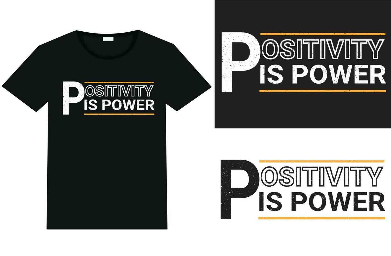 positividade é poder tipografia camiseta Projeto e modelo vetor