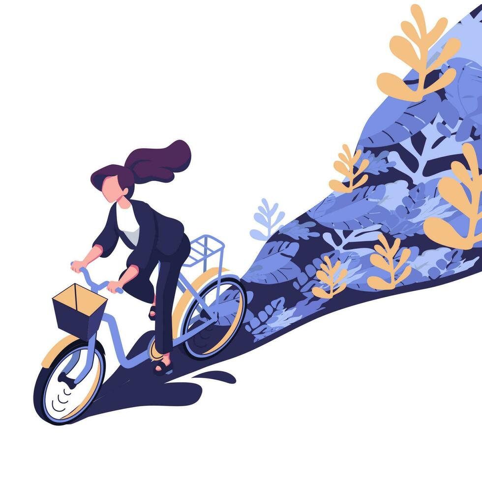 eco estilo de vida transporte plano estilo ilustração vetor Projeto