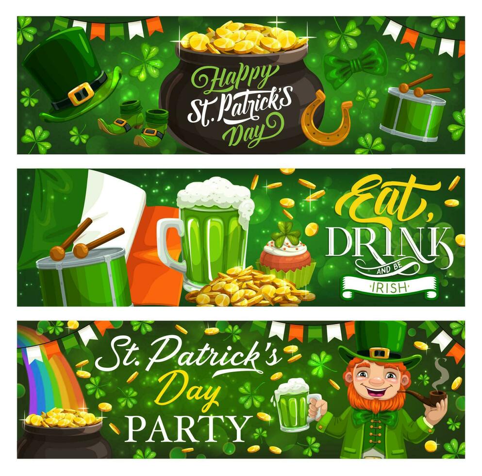 st patricks dia, vetor faixas