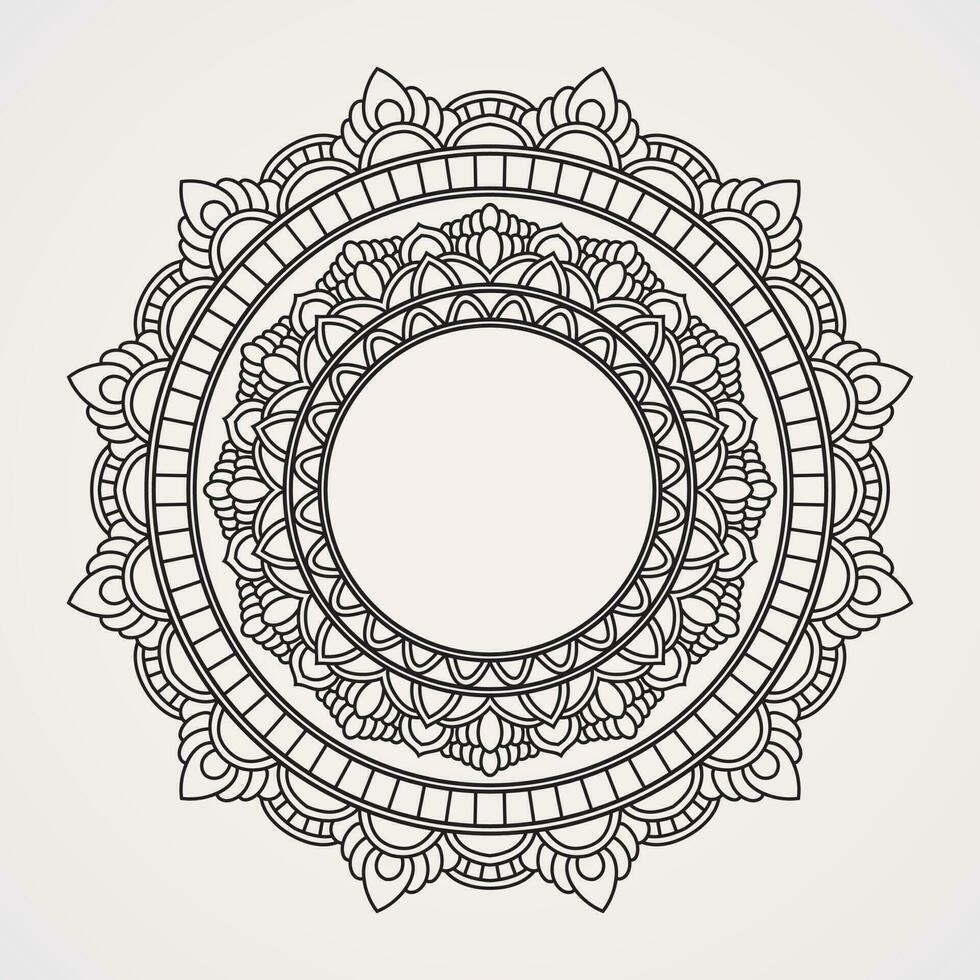 circular mandala quadro, Armação para hena, tatuagens, coloração livros e foto . islamismo, hindu, buda, Índia, Paquistão, chinês, árabe vetor