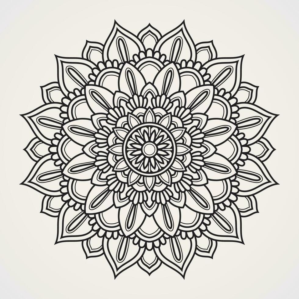 mandala com ampla pétala flores adequado para hena, tatuagens, coloração livros vetor