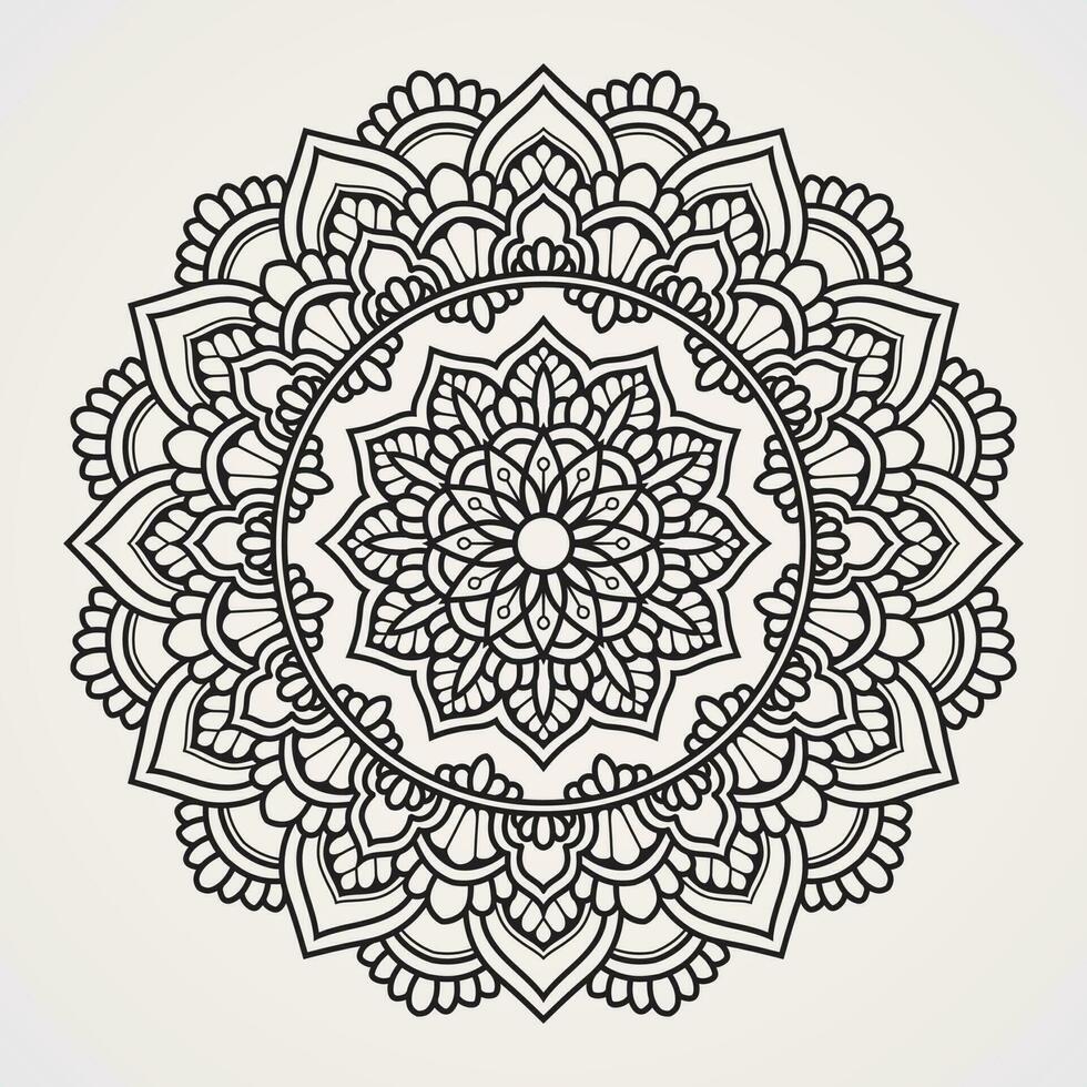 lindo mosaico cerâmico tema mandala. adequado para hena, tatuagens, coloração livros vetor