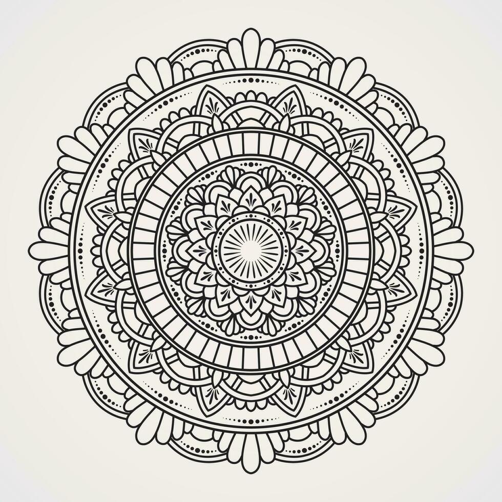 mandala circular padronizar enfeite com flor mistura. adequado para hena, tatuagens, fotos, coloração livros. islamismo, hindu, buda, Índia, Paquistão, chinês, árabe vetor