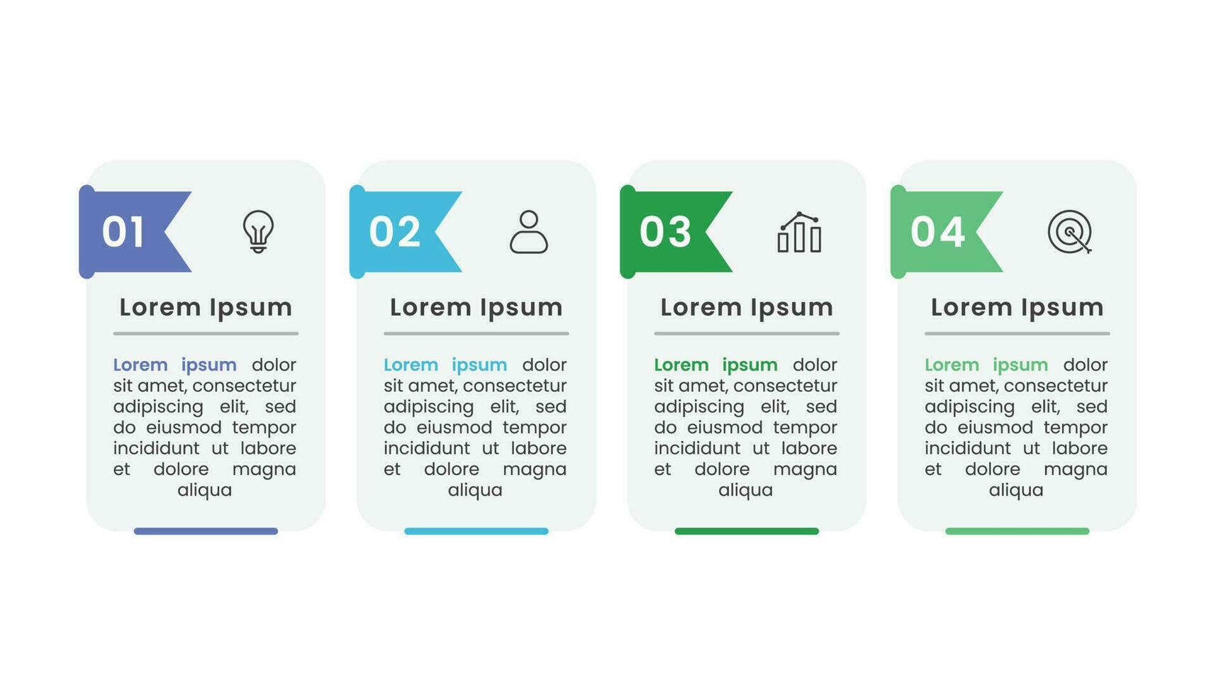 apresentação o negócio infográfico modelo Projeto com quatro opções ou passos e ícones vetor