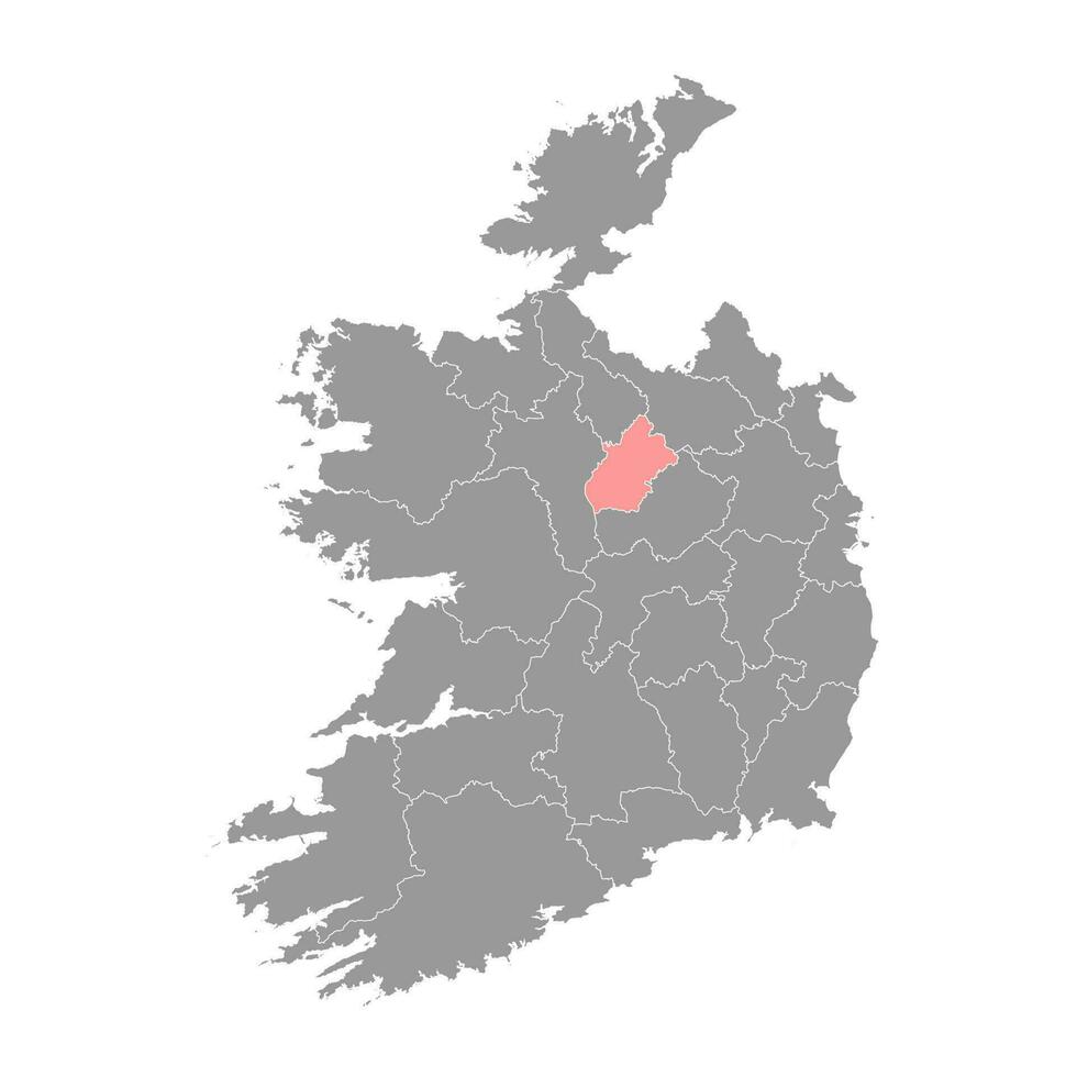município longford mapa, administrativo condados do Irlanda. vetor ilustração.